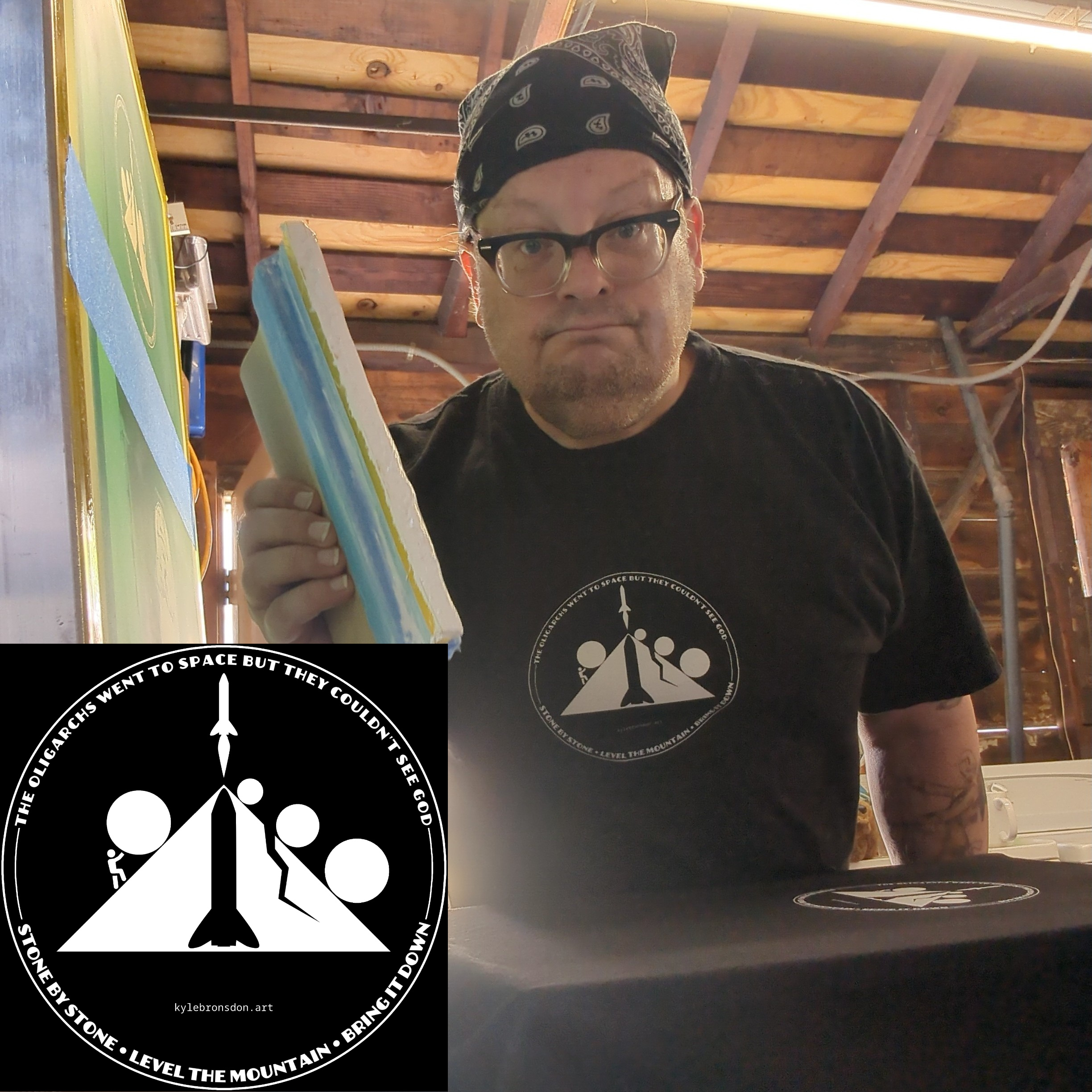 Kyle with squeegee and design detail